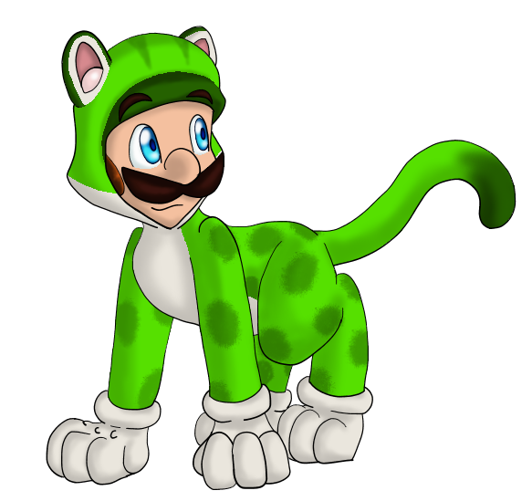 Super Mario 3D World - Cat Luigi Wallpaper - Cat with Monocle