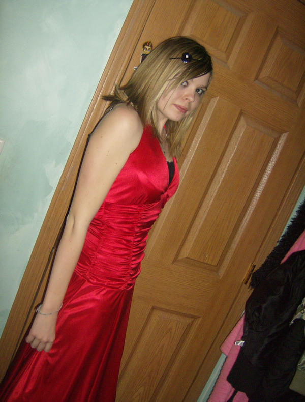 red dress.