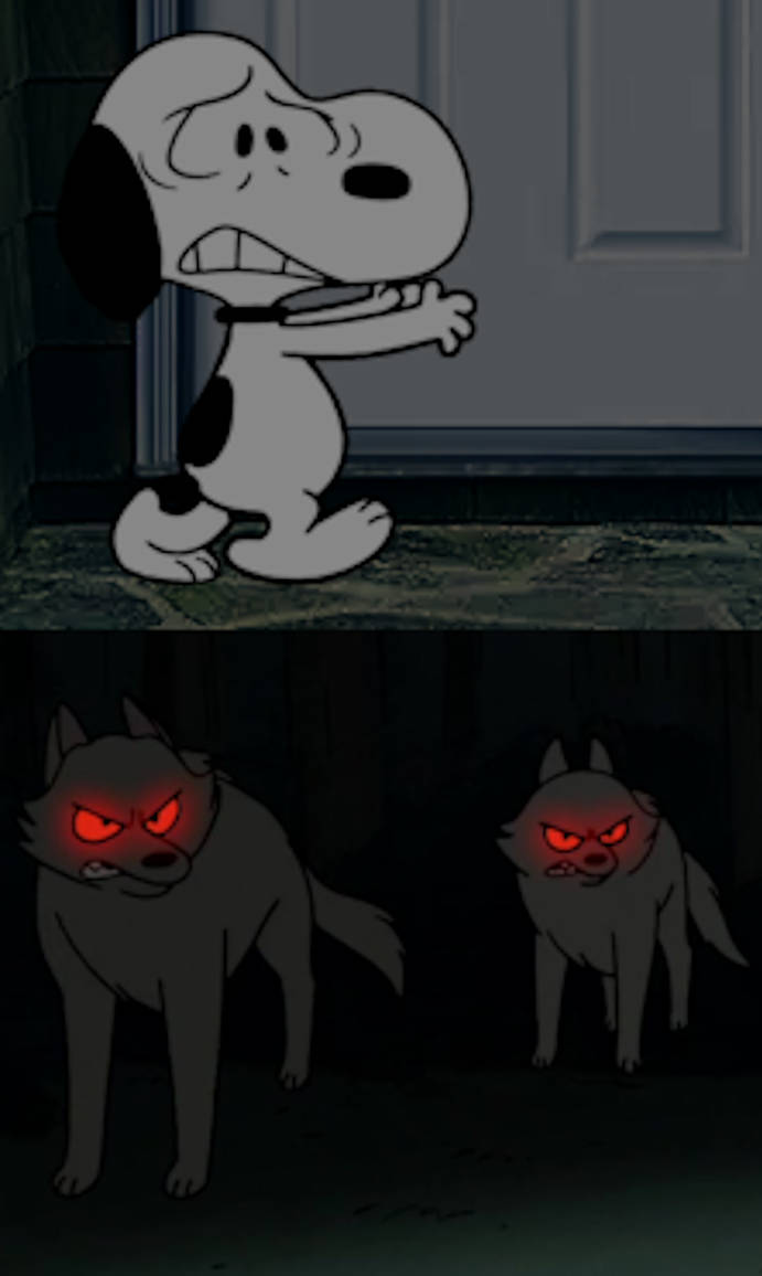 Snoopy is afraid of Wolves by marioandfunfriends on DeviantArt
