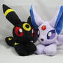 Umbreon and Espeon beanies