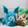 Glaceon and Leafeon beanies