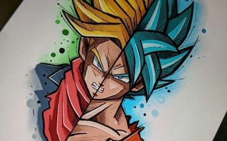 split drawing, how to draw anime, colourful drawing, anime