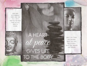 The Heart at Peace Watercolor Collage 2022