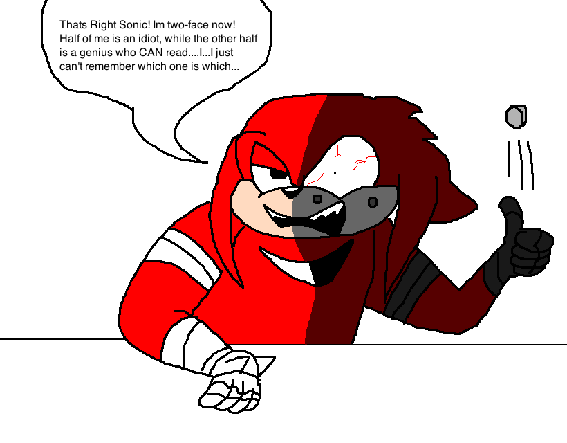 Knuckles Two face by Scurvypiratehog on DeviantArt