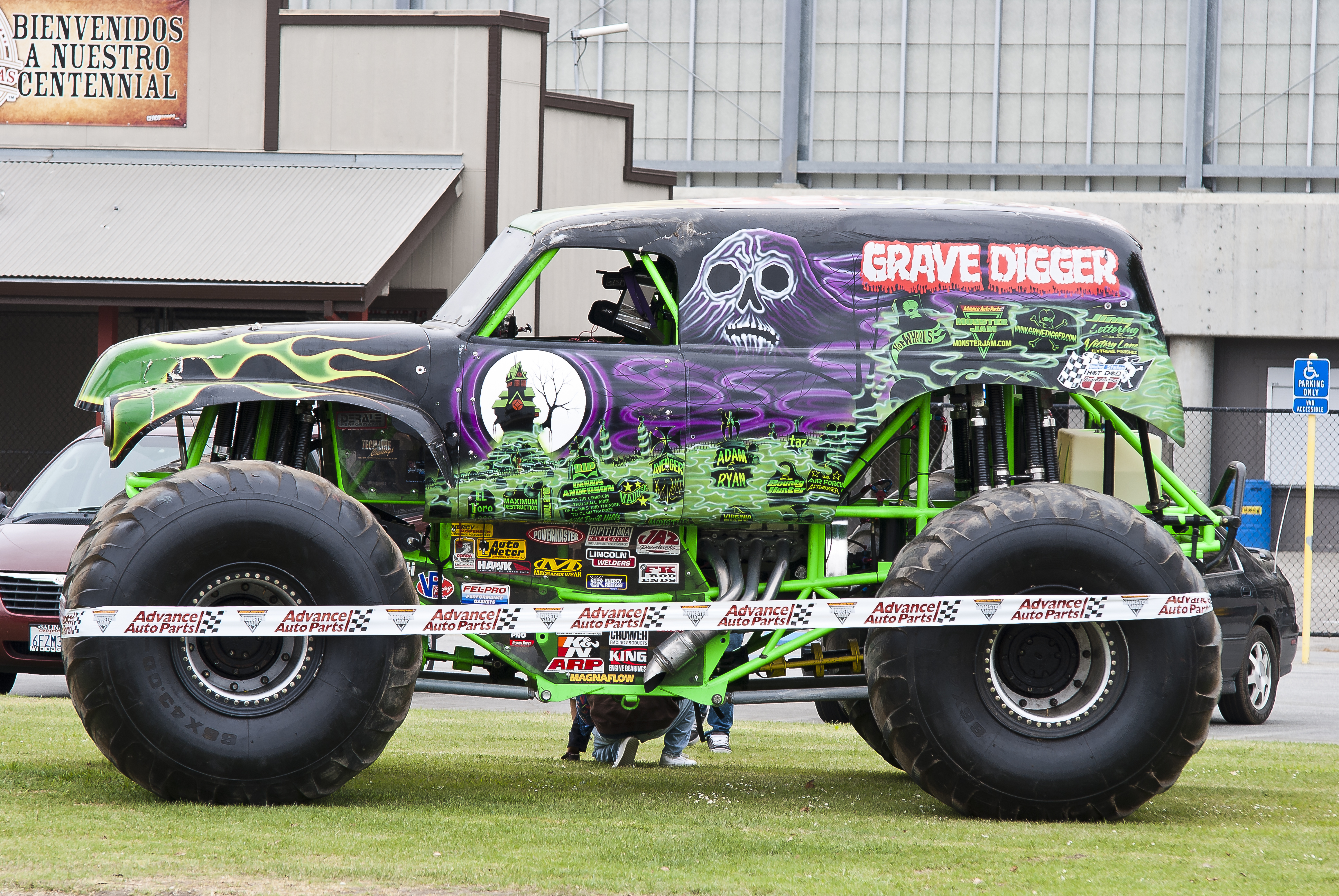 grave digger painting at explore, personalized monster jam grave digger can...