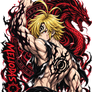 Meliodas Wrath Dragon Anime PNG Design printable