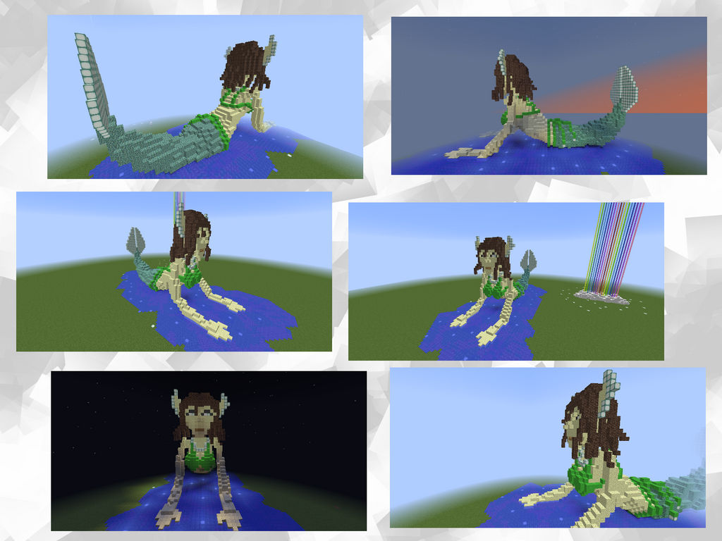 Minecraft Merman Minecraft sculpture of a Mermaid by Arockthedemonic13 on DeviantArt