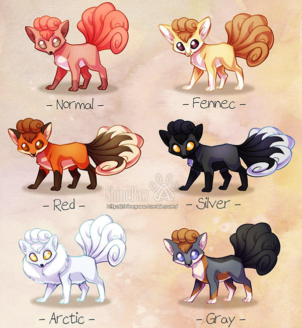 Vulpix variations by ShinePawArt on DeviantArt