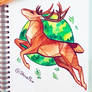 Deer - angular watercolor painting