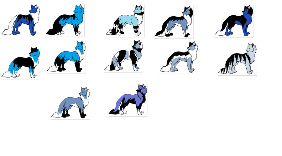 Adoptable Blue Wolves by funnylassie on DeviantArt