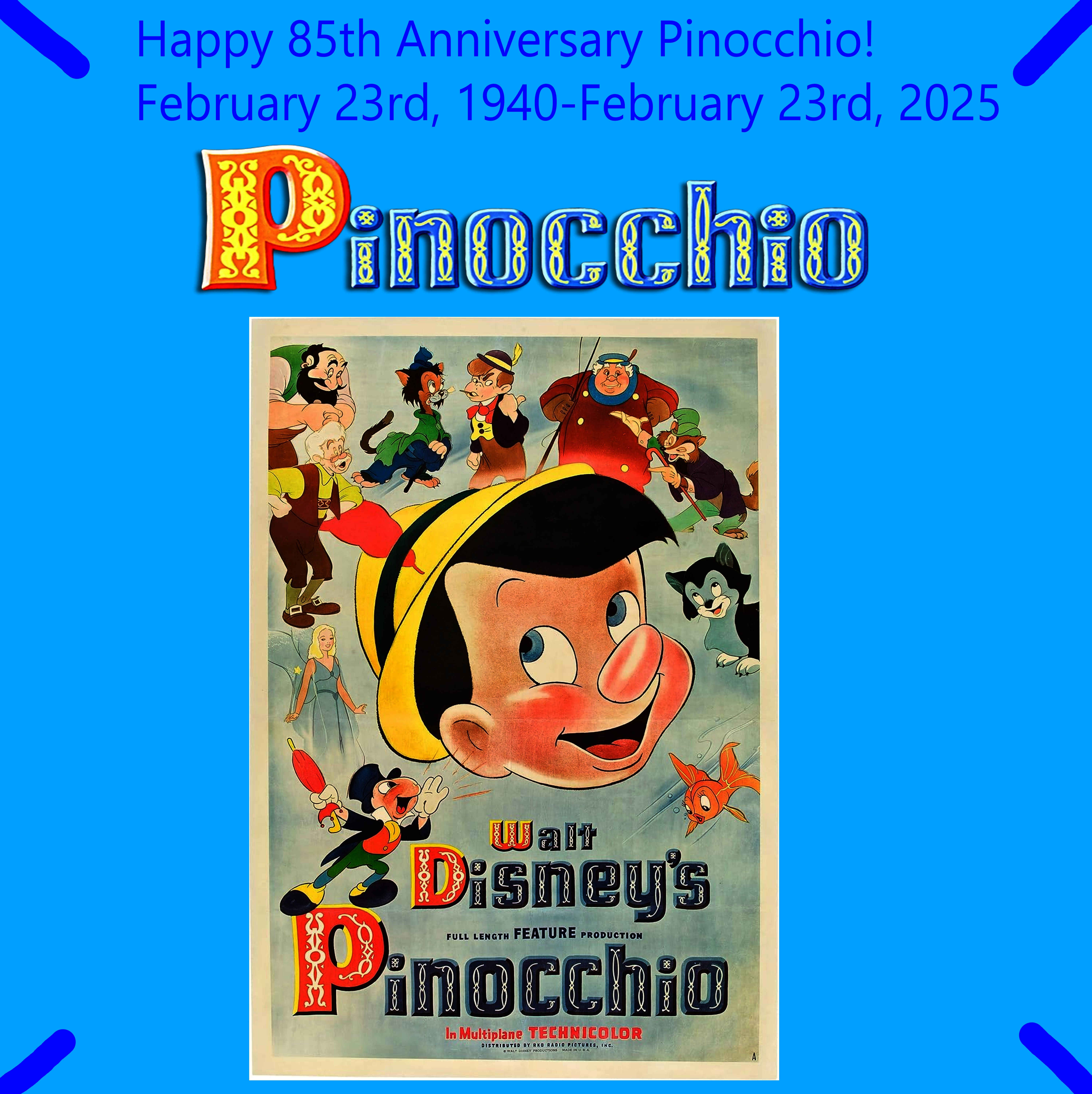 Pinocchio Sign Pinocchio 85th Anniversary Sign by Amazing-Fidget2621 on DeviantArt