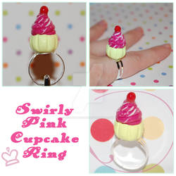 Pink Swirl Cupcake Ring