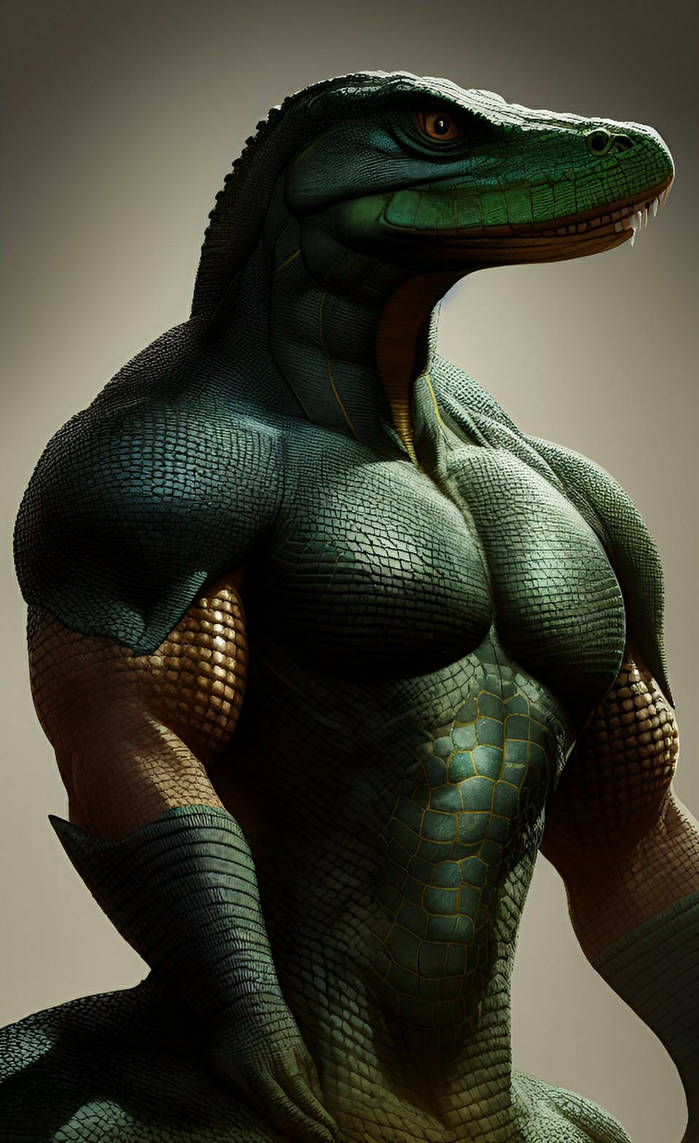 Bionic Lizardfolk Muscular Lizardfolk 2 by V8-AI on DeviantArt