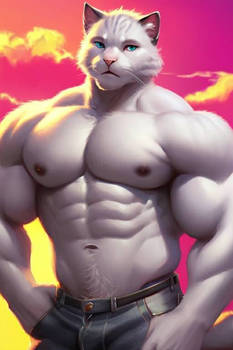 The Muscular White Cat 2