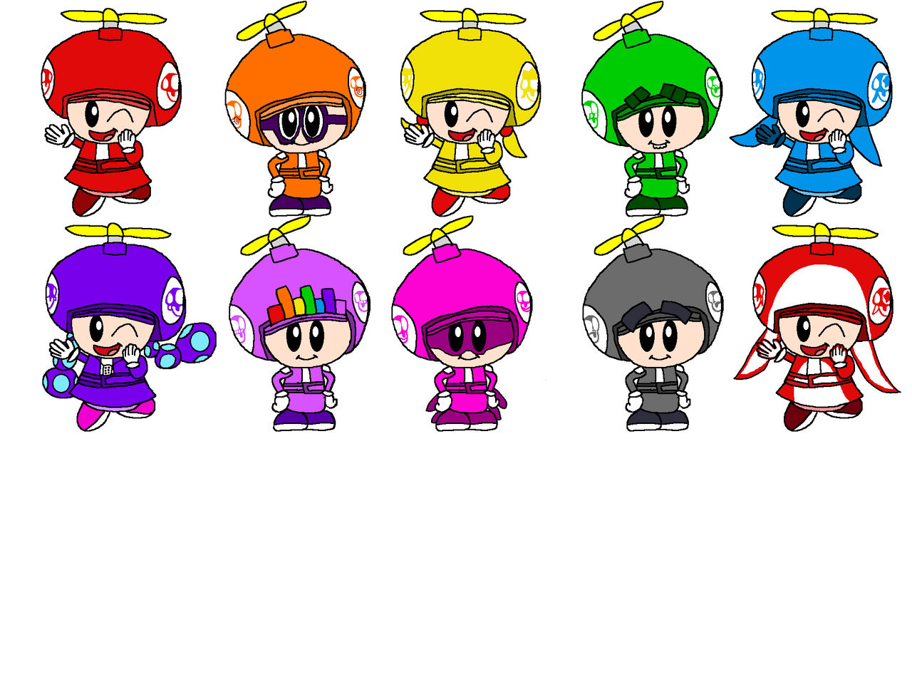 Numbertoads 1-10 in propeller form by alexiscurry on DeviantArt