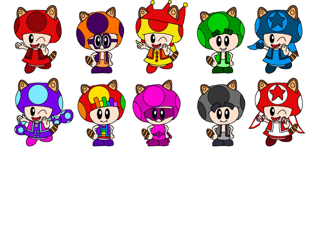 Numbertoads 1-10 in Raccoon form by alexiscurry on DeviantArt