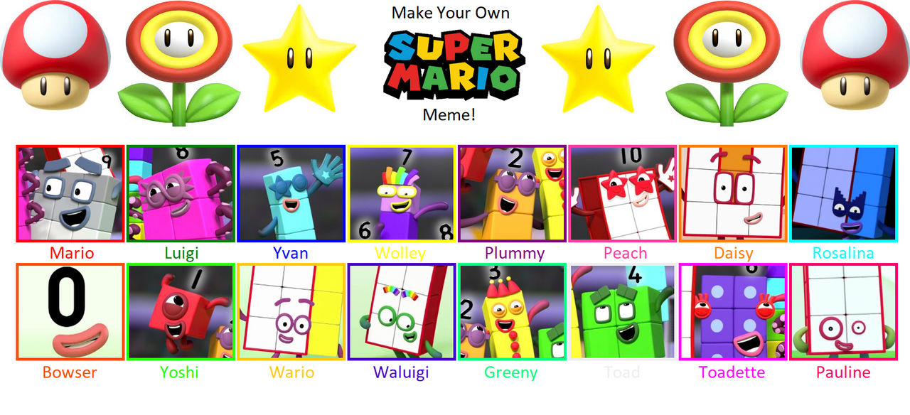 My Super Mario Cast: Numberblocks by alexiscurry on DeviantArt