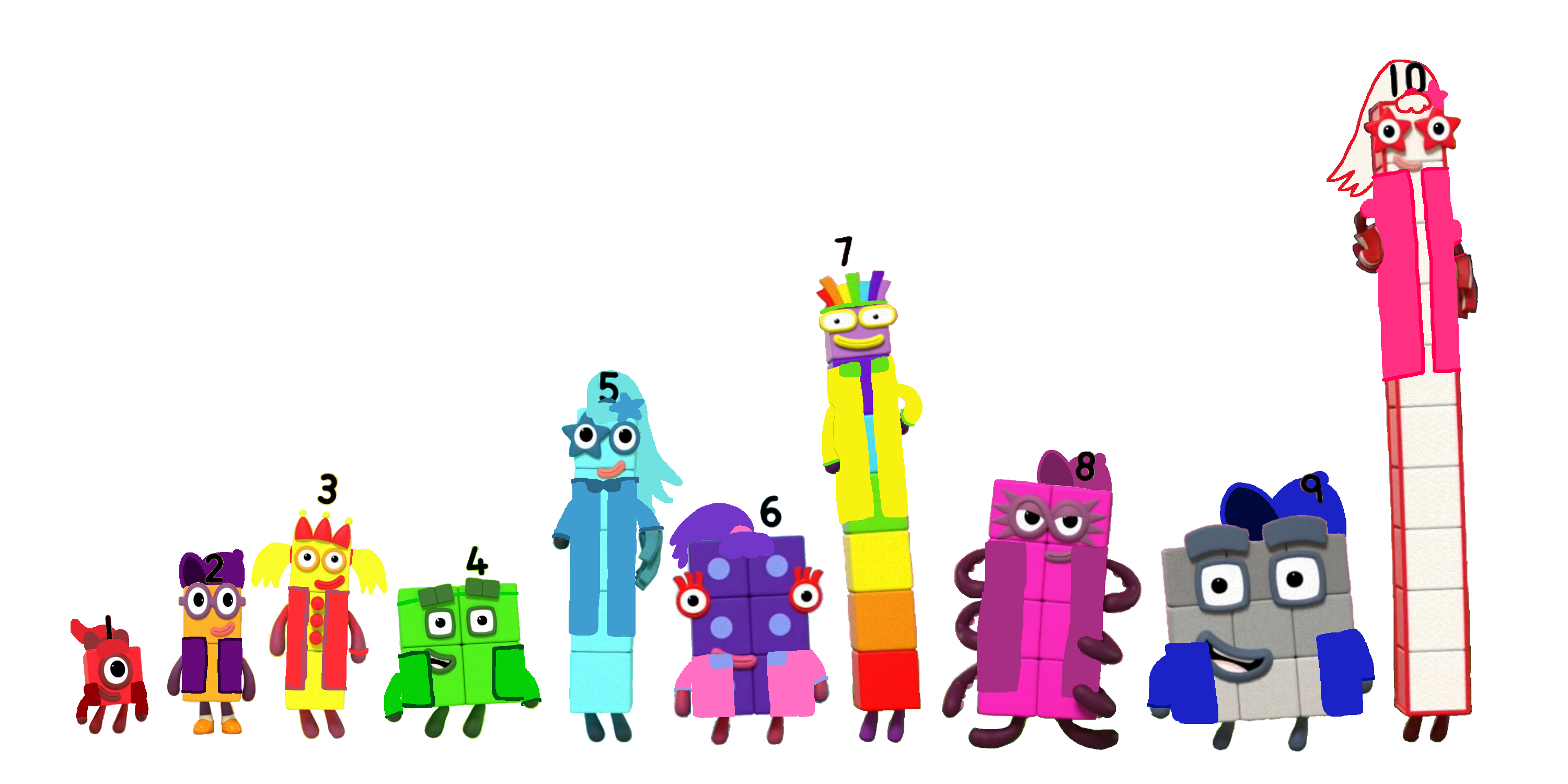 Numberblocks 1 10 Number Squad Outfits By Alexiscurry On Deviantart