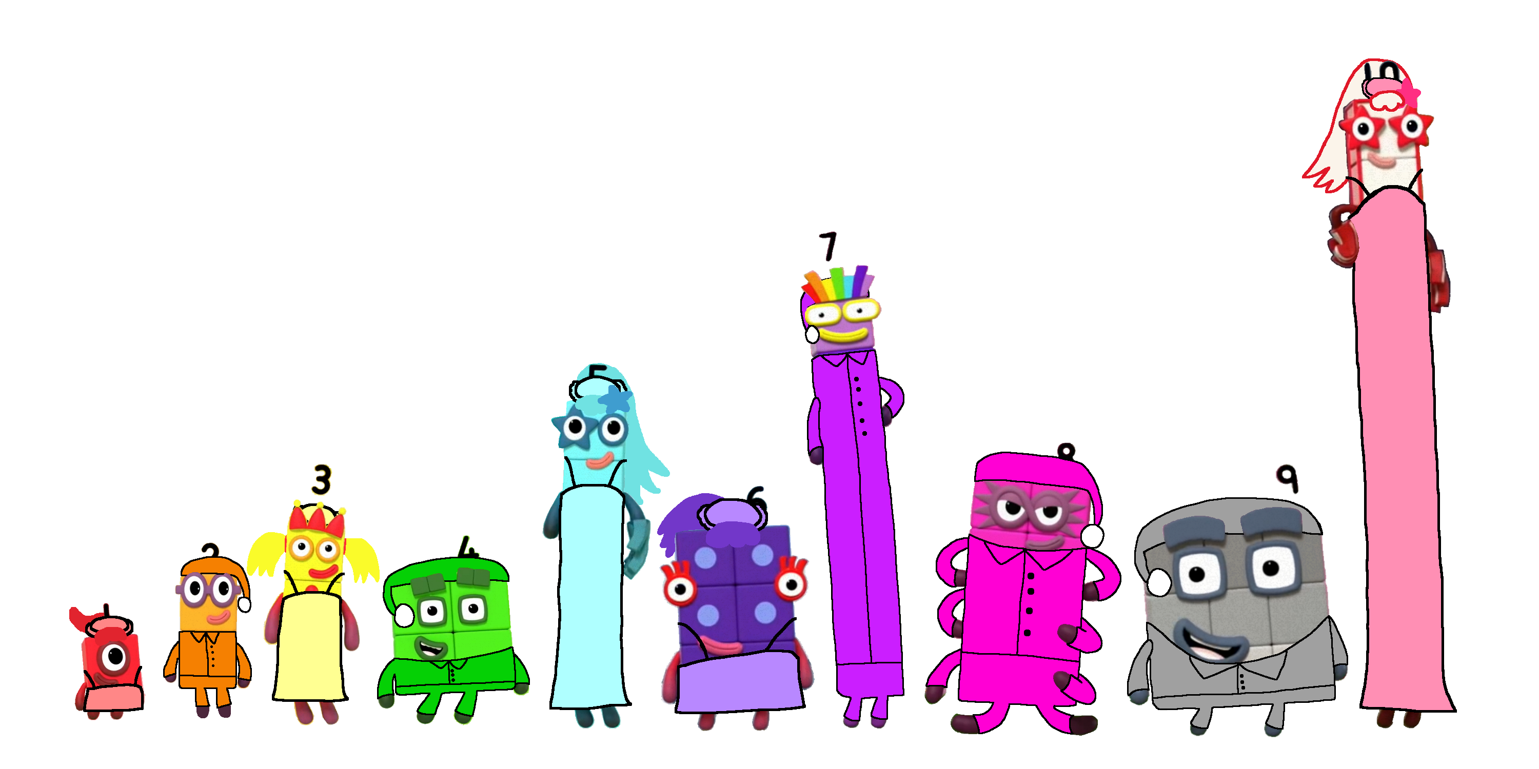 Numberblocks 1 10 In Their Pajamas By Alexiscurry On Deviantart