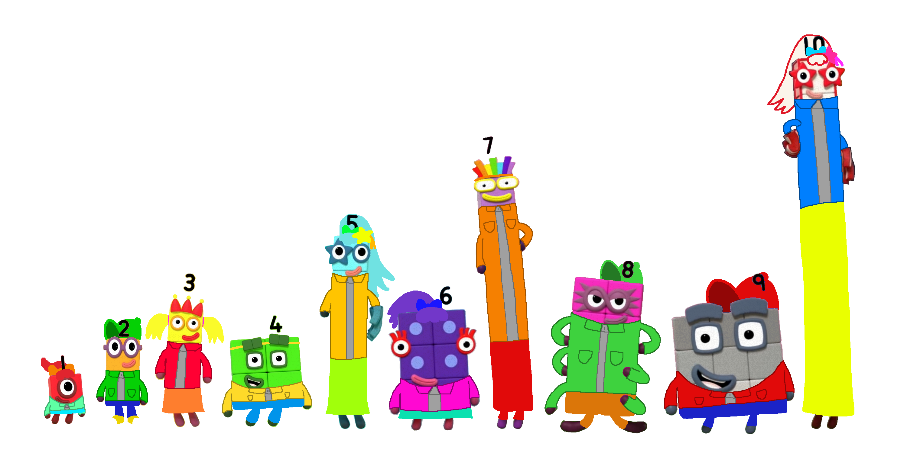 Numberblocks 1-10 Autumn Outfits by alexiscurry on DeviantArt