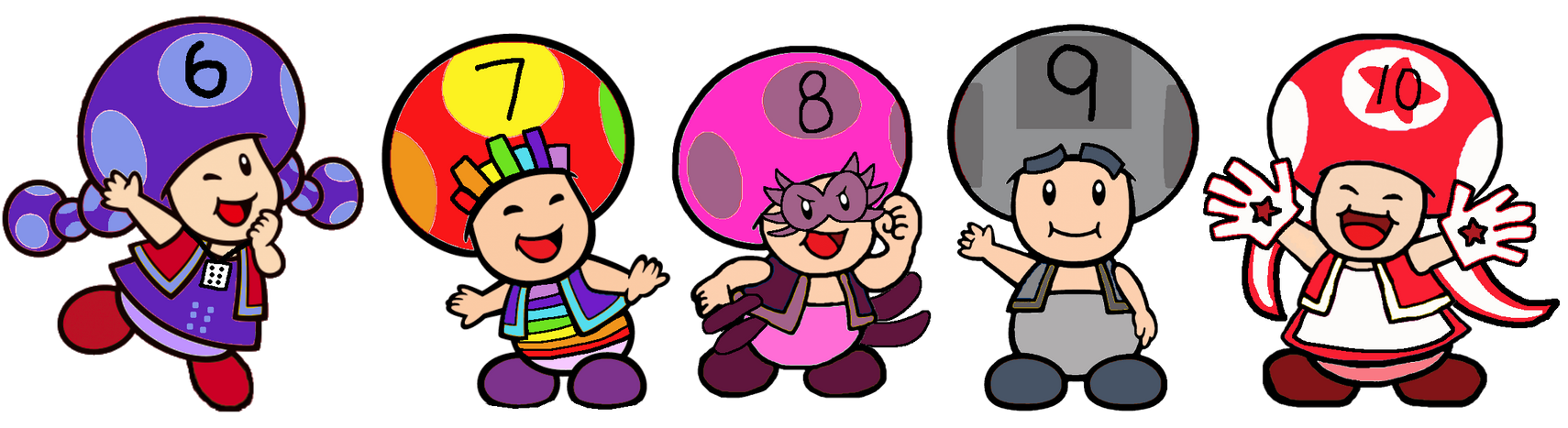 Numbertoads 6-10 by alexiscurry on DeviantArt