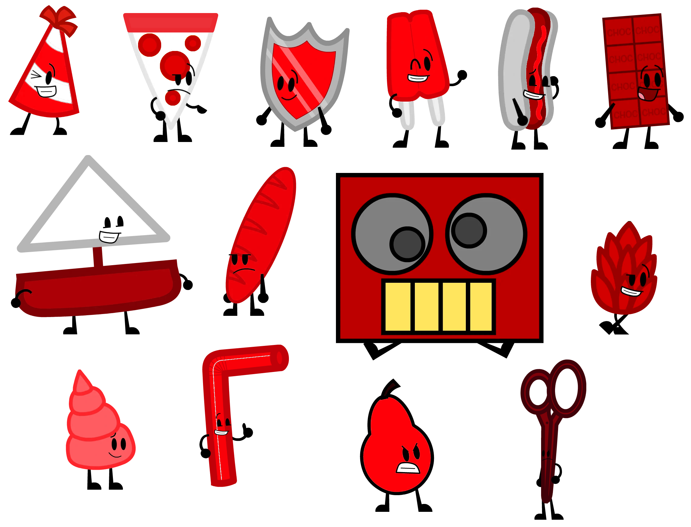 Brawl of the Objects Characters Fire Forms by alexiscurry on DeviantArt