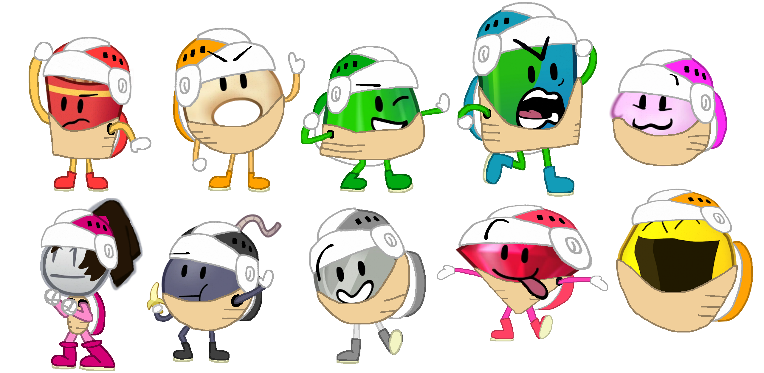 BFDI S2 Contestants Boomerang Forms by alexiscurry on DeviantArt