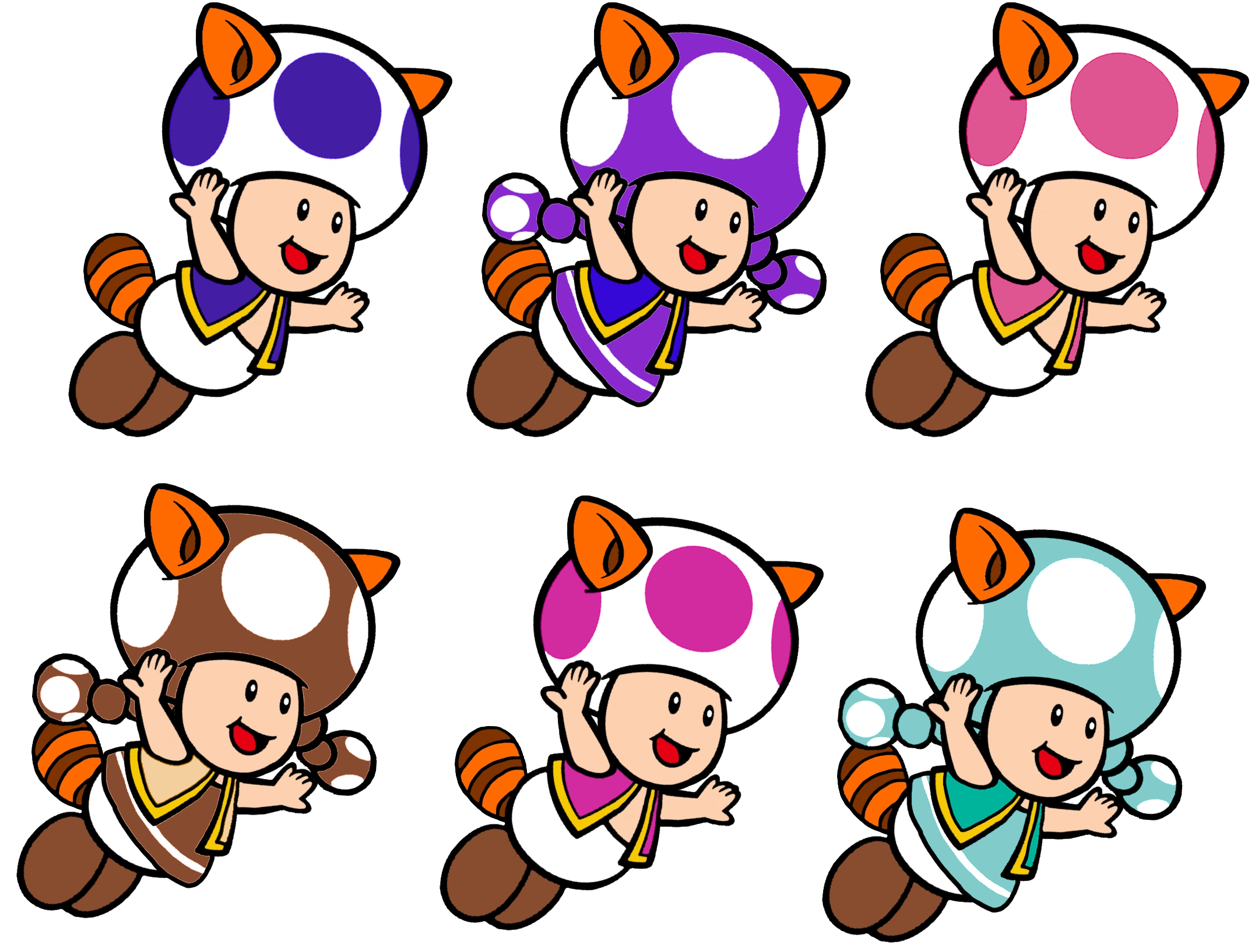 Toad Raccon Suit Colourtoads as Raccoons 2 by alexiscurry on DeviantArt