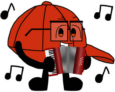 Baseball Cap playing his Accordion (My Drawing)