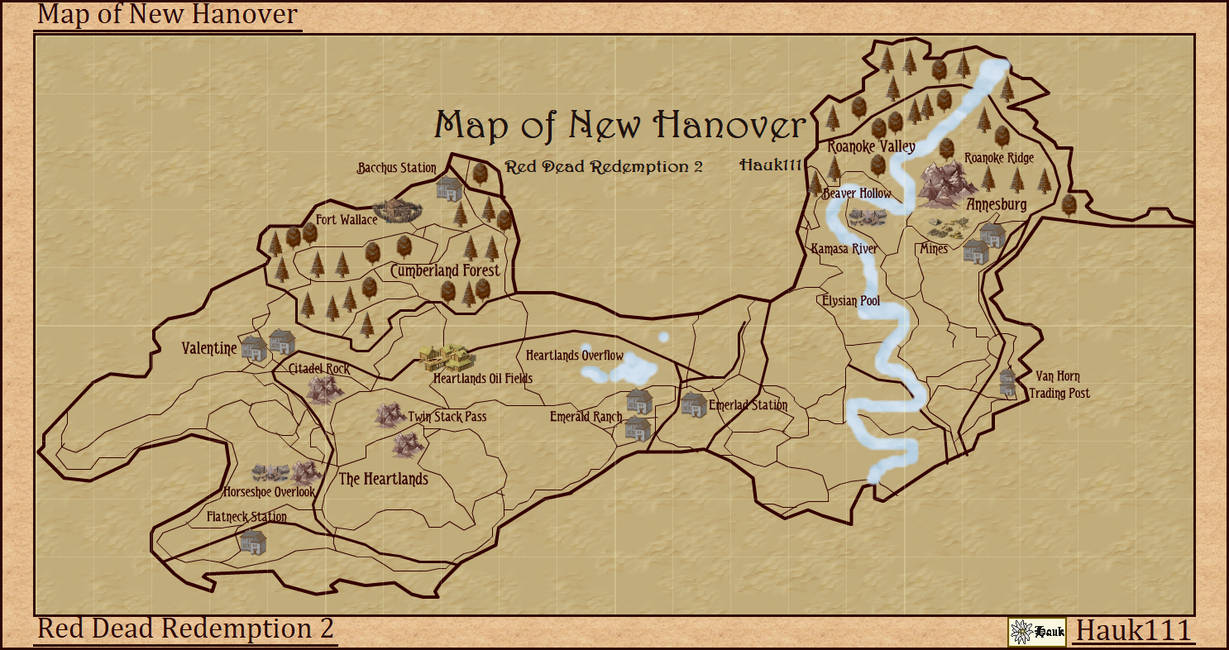 RDR2 - New Hanover Map by Hauk111 on DeviantArt