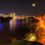 Full Moon Rises over Brisbane