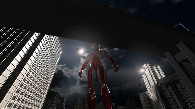 Ultraman in City Flying away HD 1024 with hove
