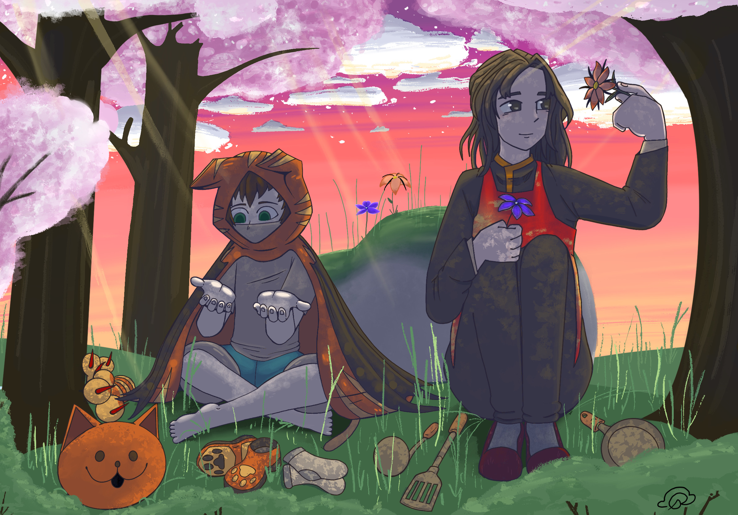 Kai Sato Lost At Sea Gin Ibushi and Kai Satou chilling in spring (YTTD) by MuffaWuffaToonz
