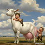 Baby satyrs love their mommy