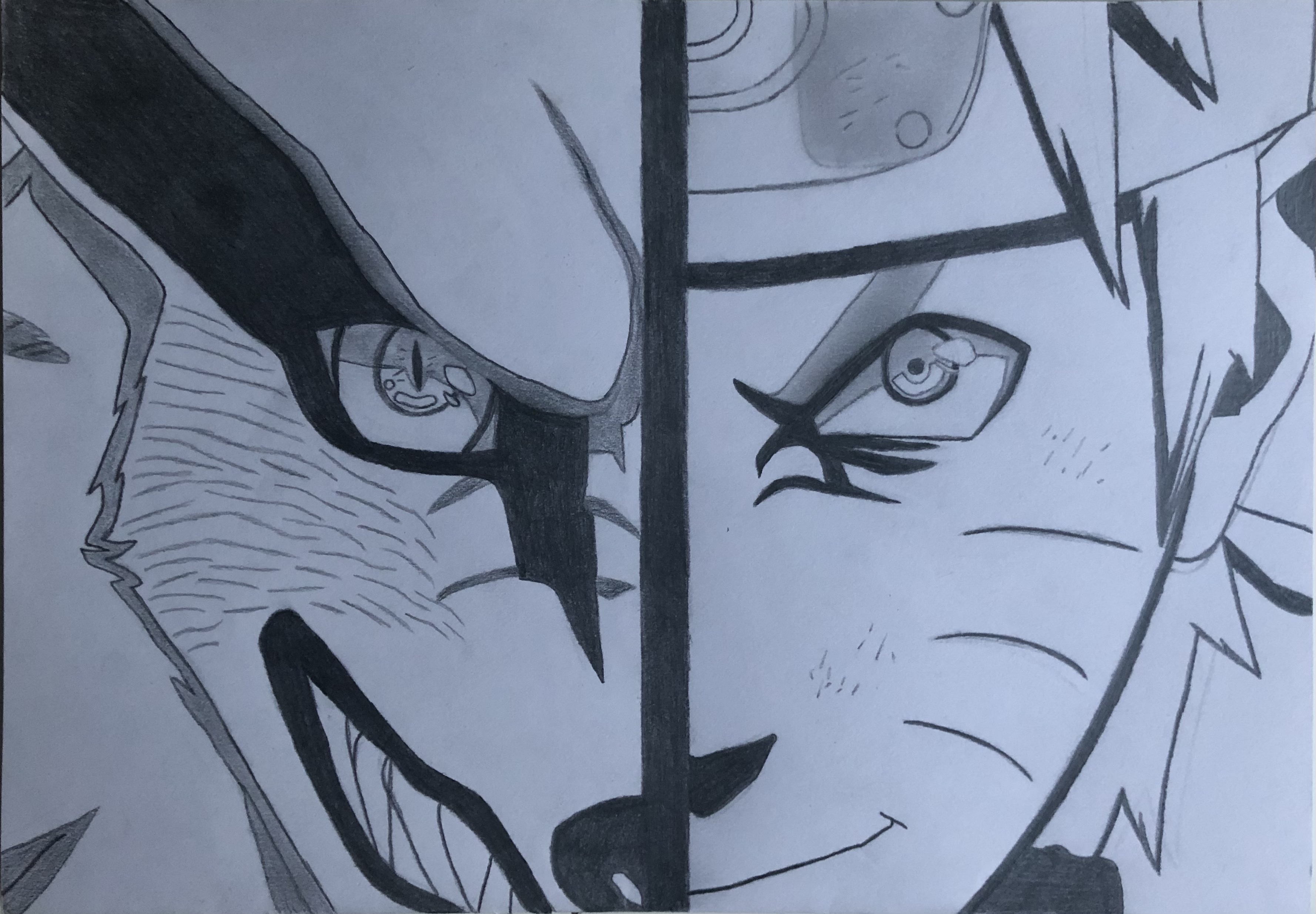 Naruto and Kurama Drawing by Victxrcw on DeviantArt