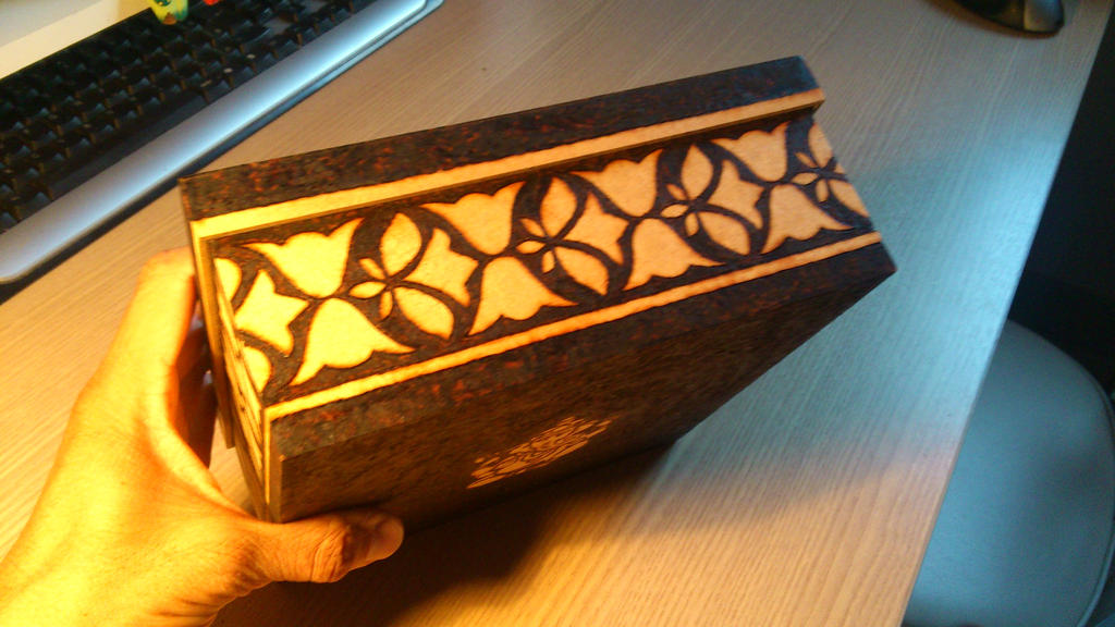 Ohm Indian pyrography box by tiagoianuck on DeviantArt