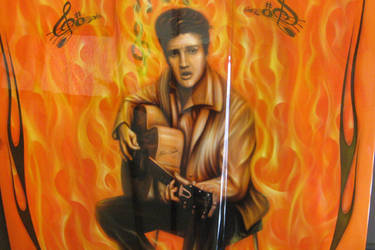 Elvis on a Ford Ranchero Bonnet
