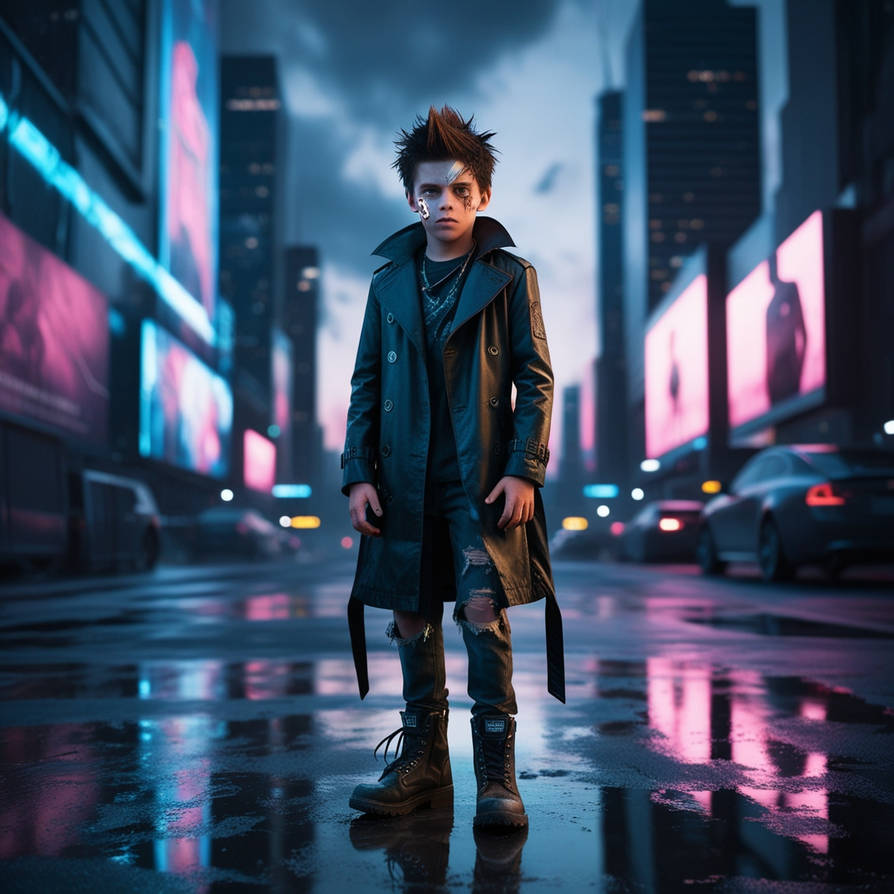 A rebellious teenage boy in a cyberpunk 2 by tanor1 on DeviantArt