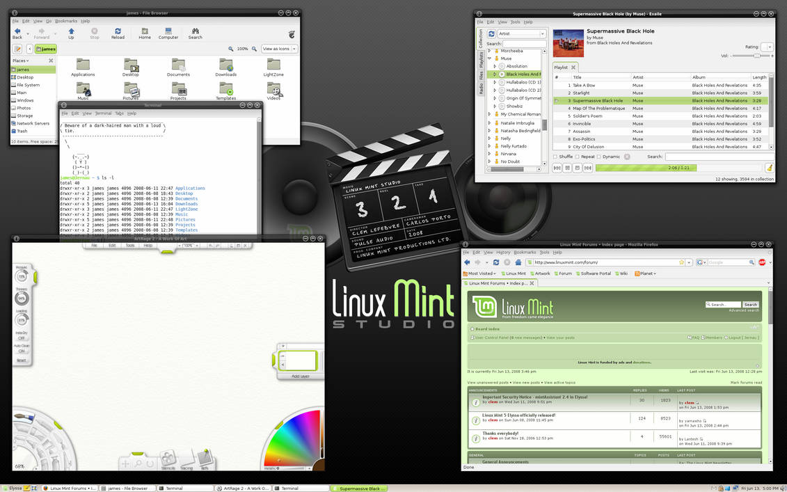 Linux Mint 5 - Desktop