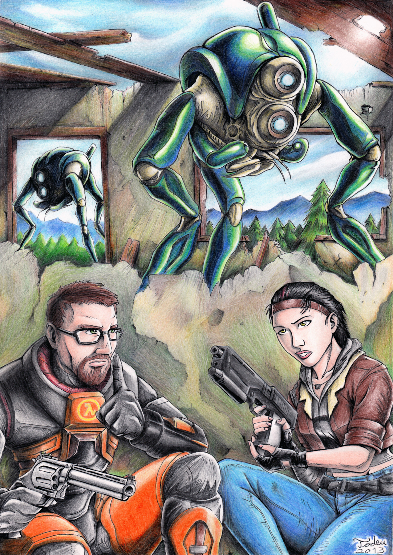 Half-Life 2 - Gordon, Alyx and Hunters