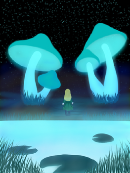 Girl in the Mushroom Cavern