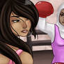 Nesrine with a right hook to Manju's face