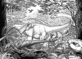 Allosaurus-Diplodocus-Othnielia-A.