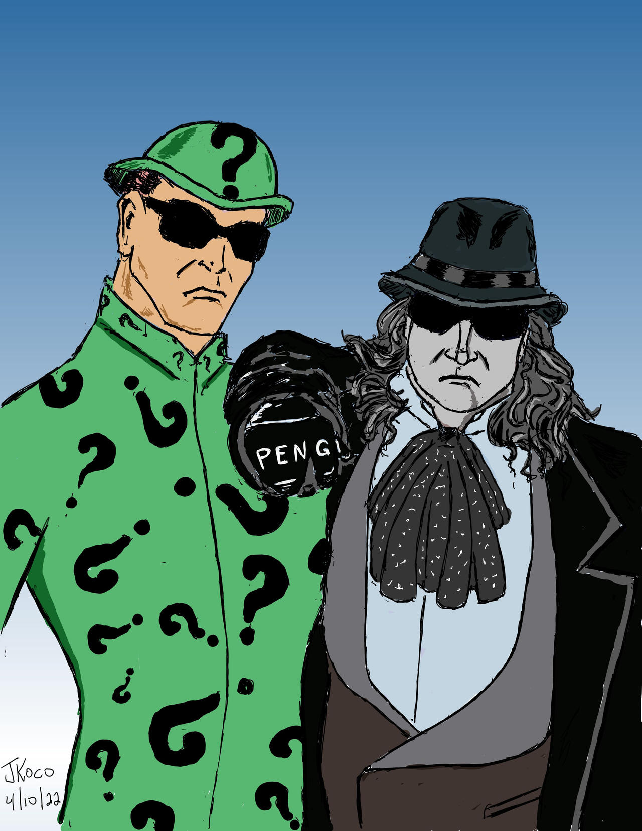 Riddler and Penguin by jkoco17 on DeviantArt