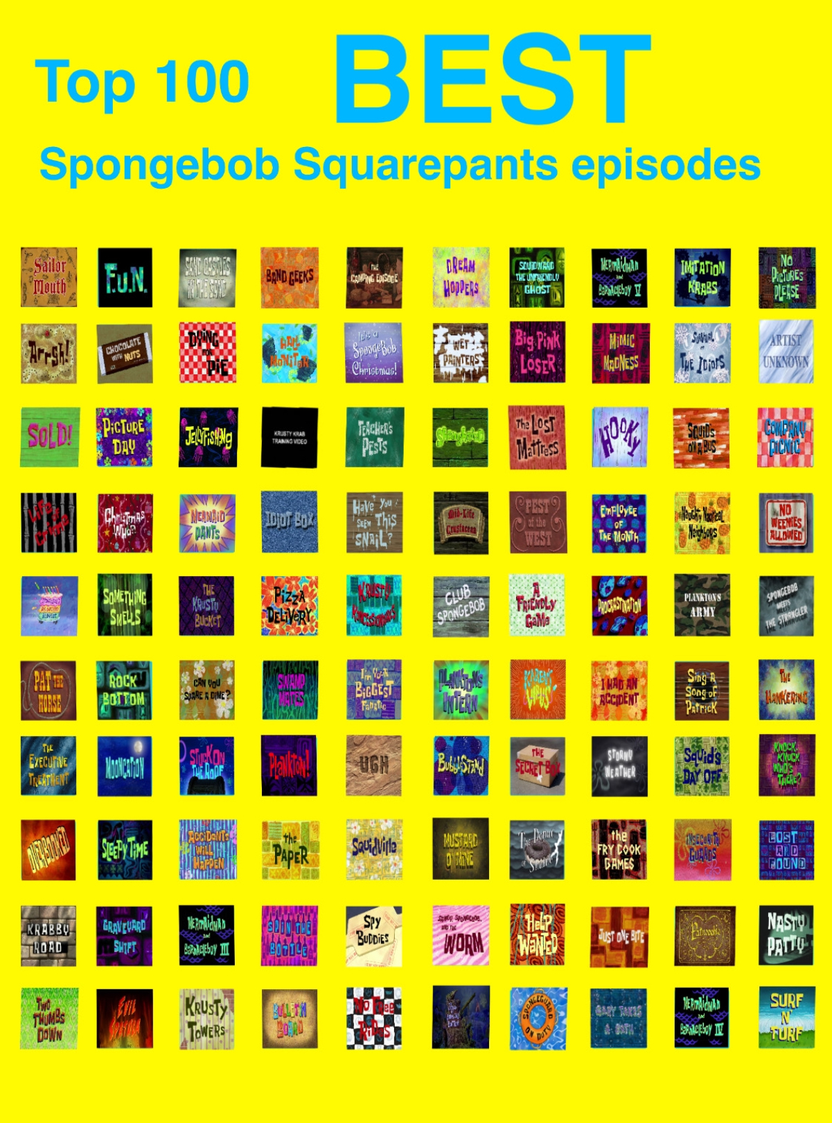 The 100 Best Episodes of SpongeBob Squarepants