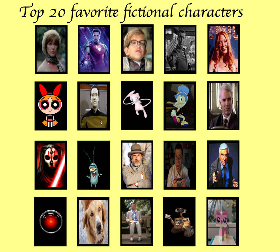 My top 20 favorite fictional characters by jallroynoy on DeviantArt My top 20 favorite fictional characters by jallroynoy on DeviantArt
