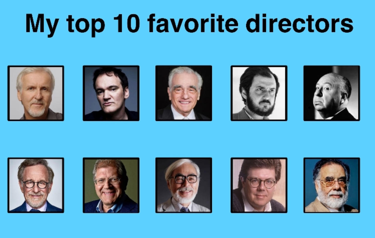 Director Names My top 10 favorite directors by jallroynoy on DeviantArt