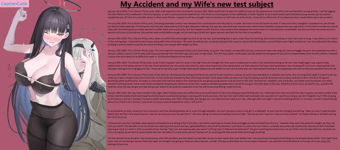 My accident, my wife's new test subject TG Caption