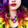 Hand Dyed Rainbow Hair Extensions (Clip In, Human)