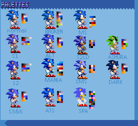 Modgen Classic Sonic Palletes by isai09 on DeviantArt